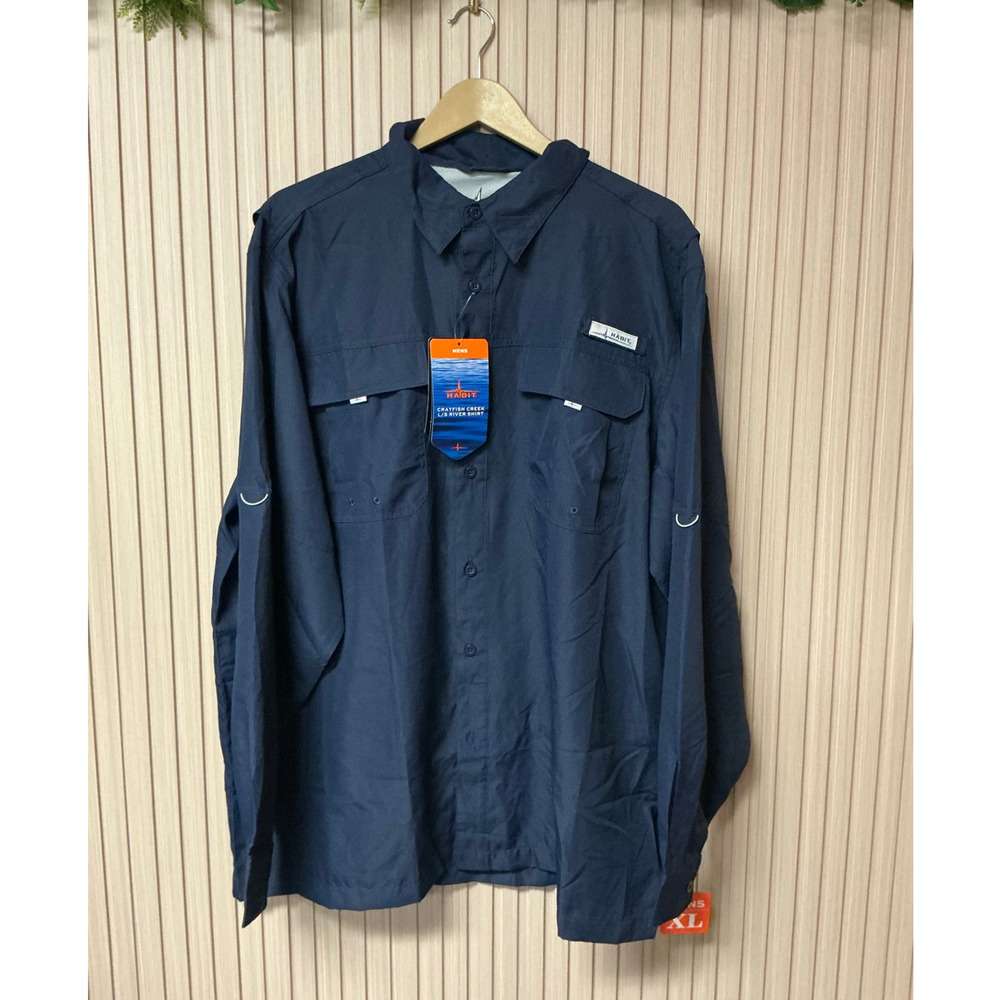 Habit Crayfish Creek Long Sleeve River Shirt UPF 50+ Size L
